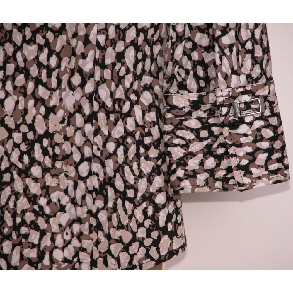 Alfani Womens V-Neck Shirt sz 6 Animal Print Button Front Stretch Leopard Brown - Picture 7 of 7